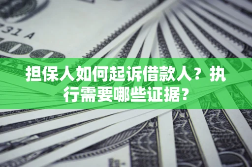 北京担保人如何起诉借款人？执行需要哪些证据？