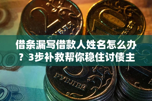 北京借条漏写借款人姓名怎么办？3步补救帮你稳住讨债主动权